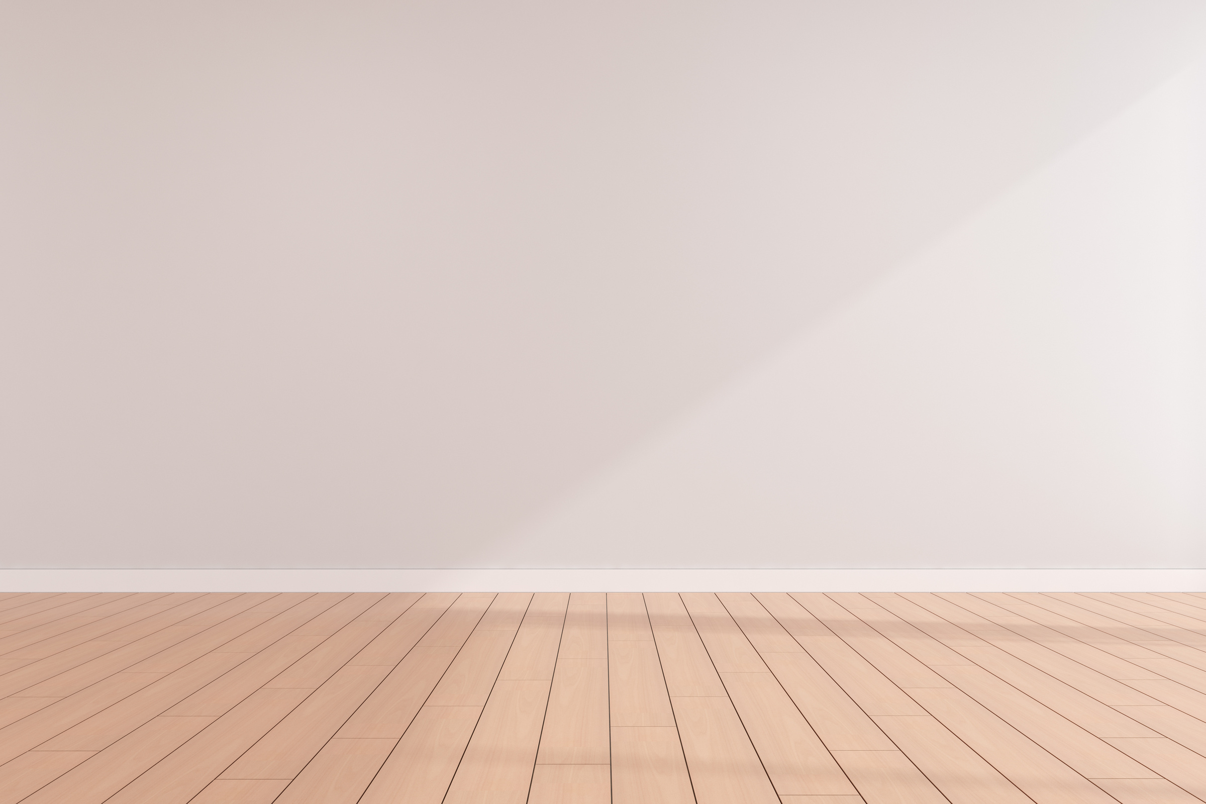 3D Rendering of Empty Room with Shadow on Wall